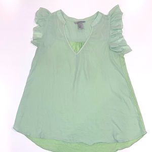 Green Women’s Frilly Sleeve Shirt - XS